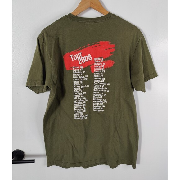 Vintage The Police 2008 Tour Rock Band Green T-Shirt XL y2k Bayisland - Picture 2 of 7